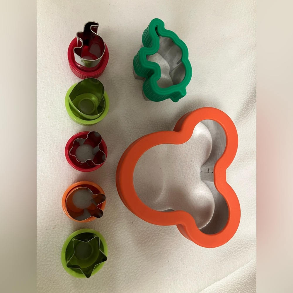 Colorful Assorted Cutters for cutting cookies, fruit, sandwiches, etc